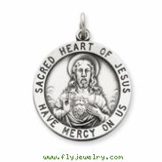 Sterling Silver Sacred Heart of Jesus Medal