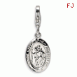 Sterling Silver Saint Christopher Medal With Lobster Clasp Charm