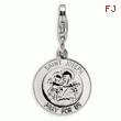 Sterling Silver Saint Joseph Medal With Lobster Clasp Charm
