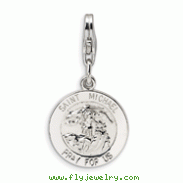 Sterling Silver Saint Michael Medal With Lobster Clasp Charm