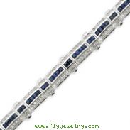 Sterling Silver Sapphire & CZ Bracelet