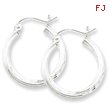 Sterling Silver Satin & Diamond Cut Twist Hoop Earrings