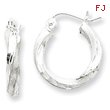 Sterling Silver Satin Finished Diamond Cut Twisted Hoop Earrings