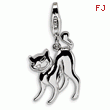 Sterling Silver Scary Cat With Lobster Clasp Charm