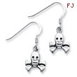 Sterling Silver Skull & Bones Dangle Earrings
