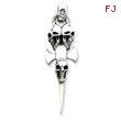 Sterling Silver Skulls On Sword Pendant