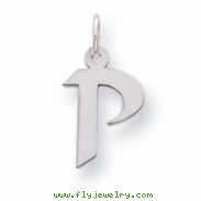 Sterling Silver Small Artisian Block Initial P Charm