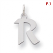 Sterling Silver Small Artisian Block Initial R Charm
