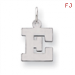 Sterling Silver Small Block Intial E Charm