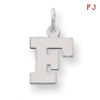 Sterling Silver Small Block Intial F Charm