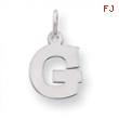 Sterling Silver Small Block Intial G Charm