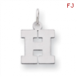 Sterling Silver Small Block Intial H Charm