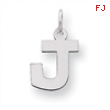 Sterling Silver Small Block Intial J Charm