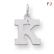 Sterling Silver Small Block Intial K Charm