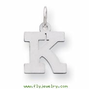 Sterling Silver Small Block Intial K Charm