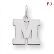 Sterling Silver Small Block Intial M Charm