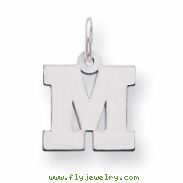 Sterling Silver Small Block Intial M Charm