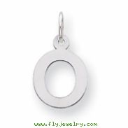 Sterling Silver Small Block Intial O Charm