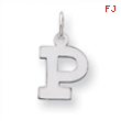 Sterling Silver Small Block Intial P Charm