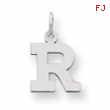 Sterling Silver Small Block Intial R Charm