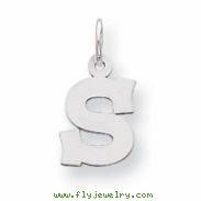 Sterling Silver Small Block Intial S Charm