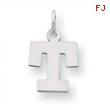 Sterling Silver Small Block Intial T Charm