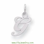 Sterling Silver Small Fancy Script Initial G Charm
