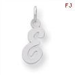 Sterling Silver Small Script Intial E Charm