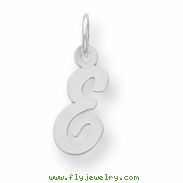 Sterling Silver Small Script Intial E Charm