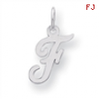 Sterling Silver Small Script Intial F Charm