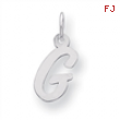 Sterling Silver Small Script Intial G Charm