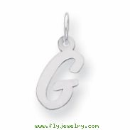 Sterling Silver Small Script Intial G Charm