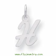 Sterling Silver Small Script Intial H Charm