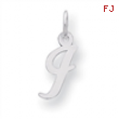 Sterling Silver Small Script Intial I Charm