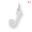 Sterling Silver Small Script Intial J Charm