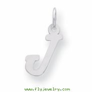 Sterling Silver Small Script Intial J Charm