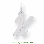 Sterling Silver Small Script Intial K Charm