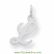 Sterling Silver Small Script Intial L Charm