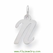 Sterling Silver Small Script Intial N Charm