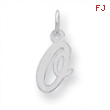 Sterling Silver Small Script Intial O Charm