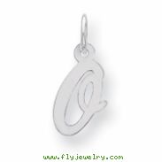 Sterling Silver Small Script Intial O Charm