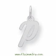 Sterling Silver Small Script Intial P Charm