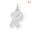 Sterling Silver Small Script Intial R Charm