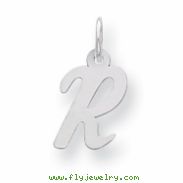 Sterling Silver Small Script Intial R Charm