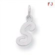 Sterling Silver Small Script Intial S Charm