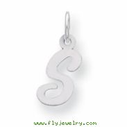 Sterling Silver Small Script Intial S Charm