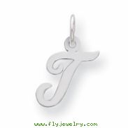 Sterling Silver Small Script Intial T Charm