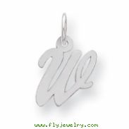 Sterling Silver Small Script Intial W Charm