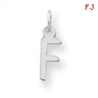 Sterling Silver Small Slanted Block Initial F Charm