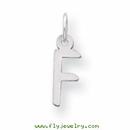 Sterling Silver Small Slanted Block Initial F Charm